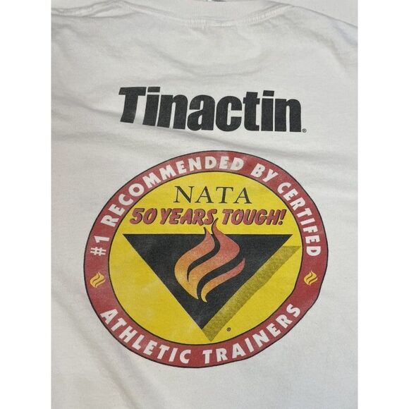 VINTAGE Tinactin Antifungal Promo Graphic 1999 T-shirt Men XL White 90s - Picture 2 of 11